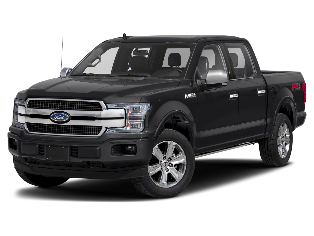 2018 Ford F-150 XLT in Shadow Black — front three-quarter view
