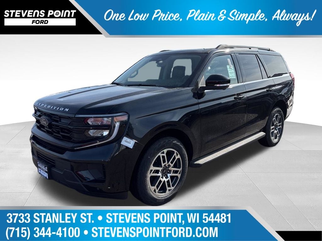 2026 Ford Expedition Active in Black Metallic — front three-quarter view