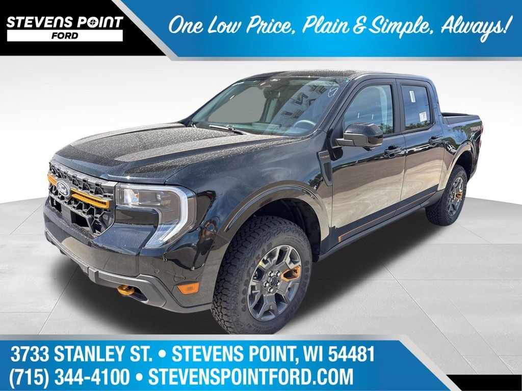 2026 Ford Maverick Tremor in Shadow Black — front three-quarter view