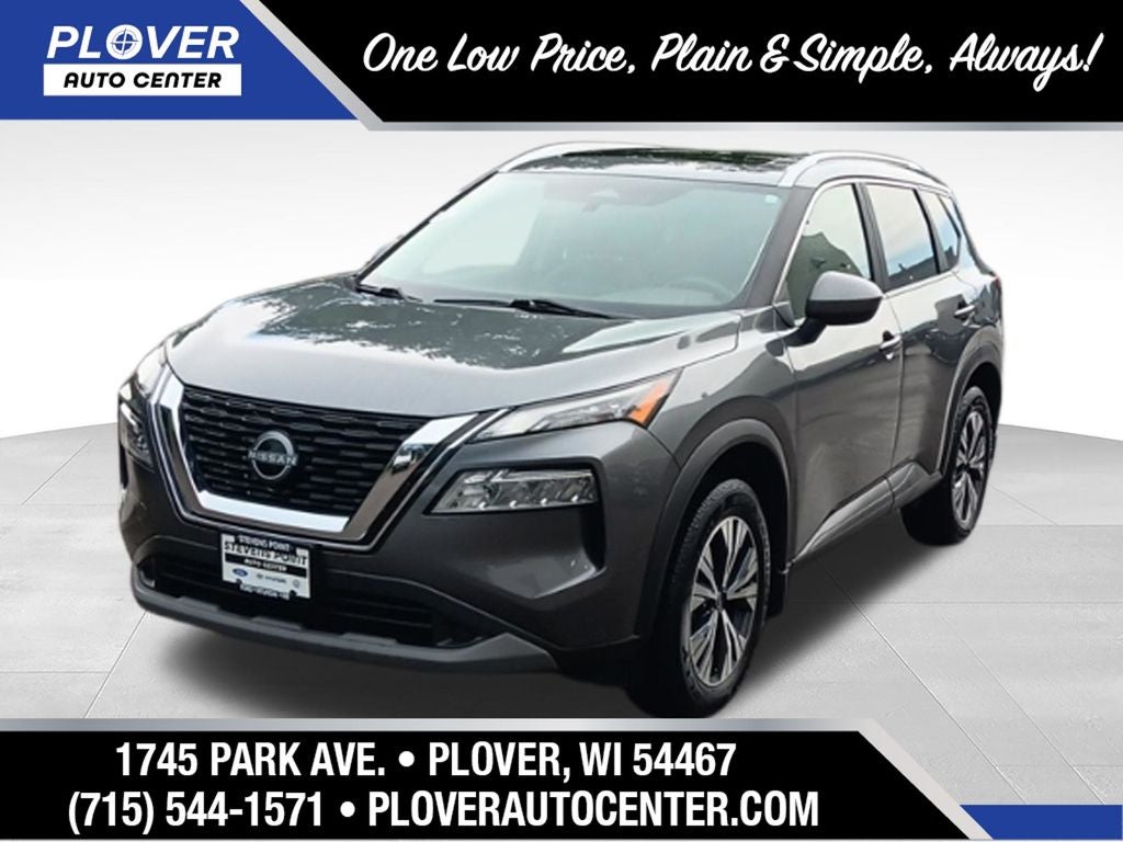 2023 Nissan Rogue SV in Gun Metallic — front three-quarter view